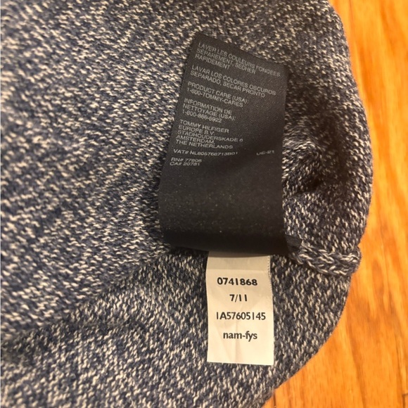 Women's Tommy Hilfiger Small Blue/Grey Cotton Short Sleeve Knee Length Dress - Picture 7 of 8